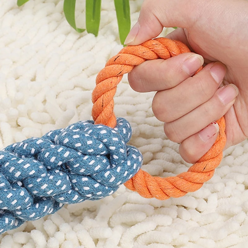 Handwoven Dog Rope Toy for Teeth Cleaning and Chew Play