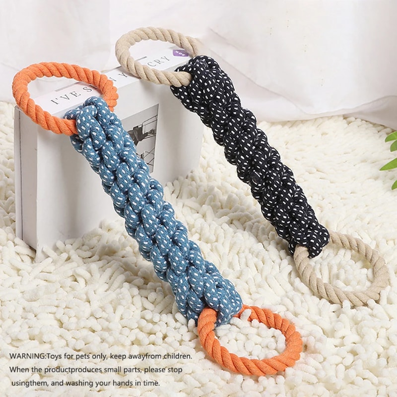 Handwoven Dog Rope Toy for Teeth Cleaning and Chew Play