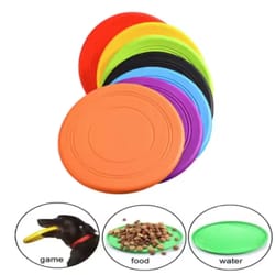 soft silicone floating dog frisbee toy for training and interactive fetch