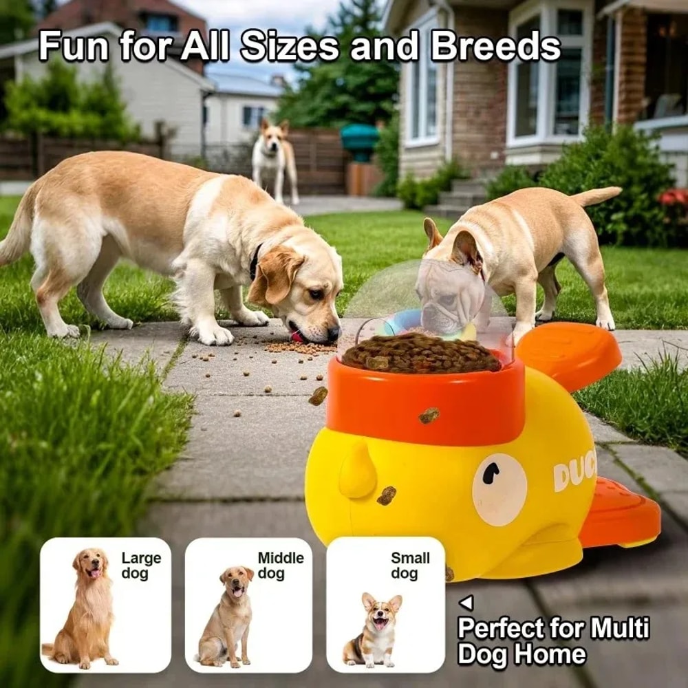 Duck Dog Puzzle Feeder Interactive Treat Dispenser Slow Feeder Toy