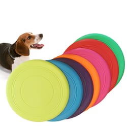 soft silicone dog flying disc interactive fetch toy for training and play