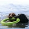 Floating Dog Ring Toy for Fetch and Tug Bite Resistant TPR Training Ring