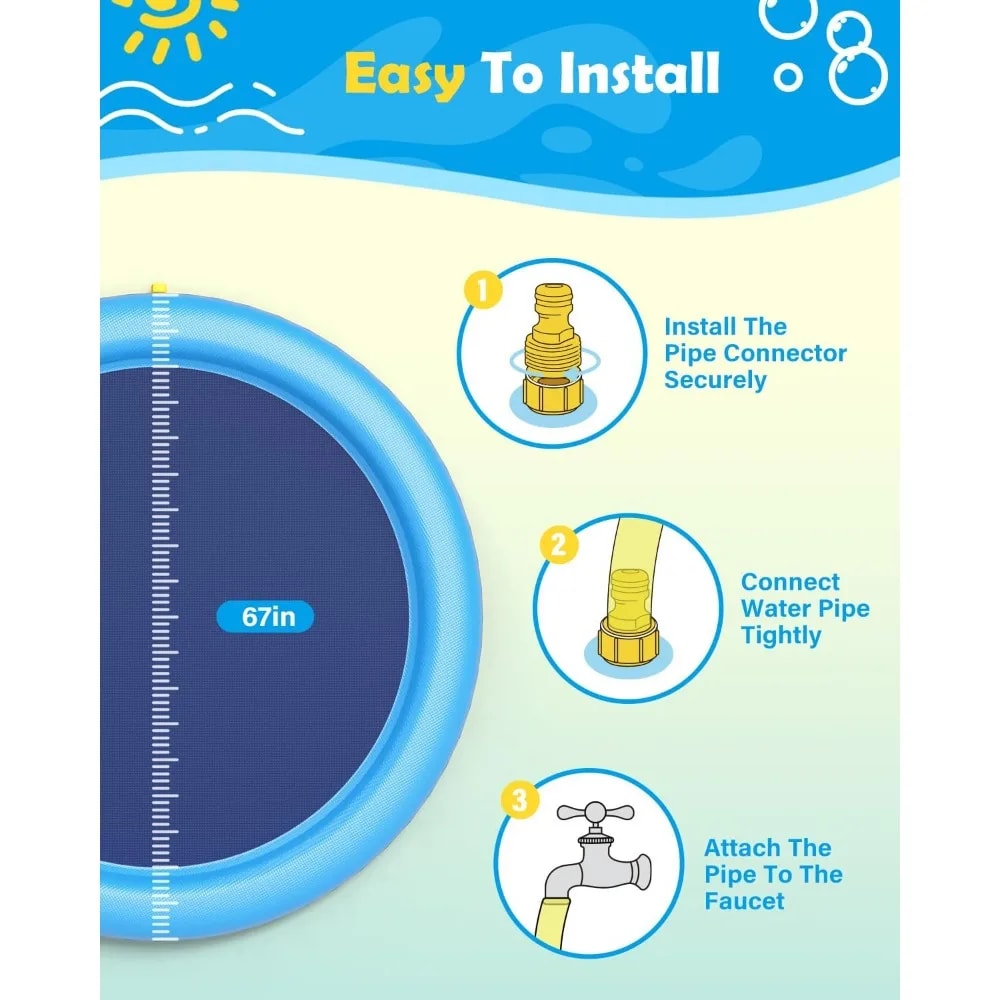 Paw Chill Dog Splash Pad For Large Dogs Non Slip Dog Sprinkler Pool 2