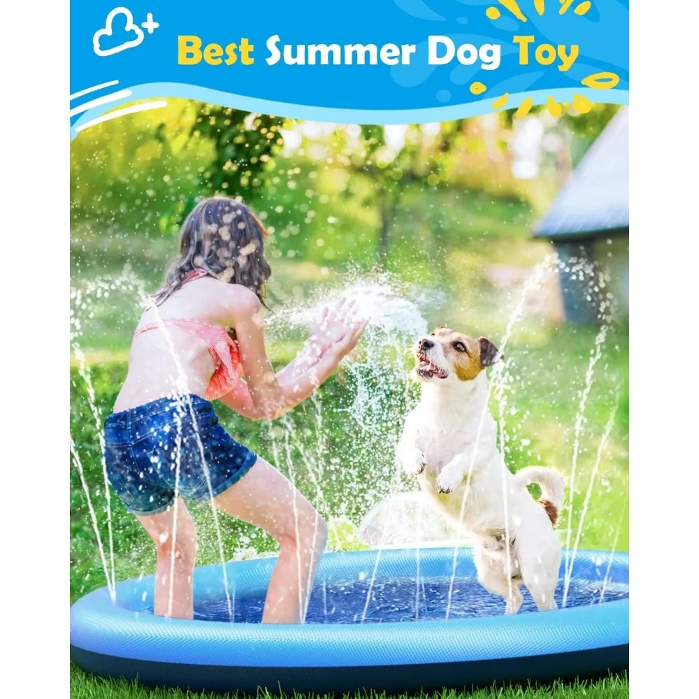 Paw Chill Dog Splash Pad For Large Dogs Non Slip Dog Sprinkler Pool 0