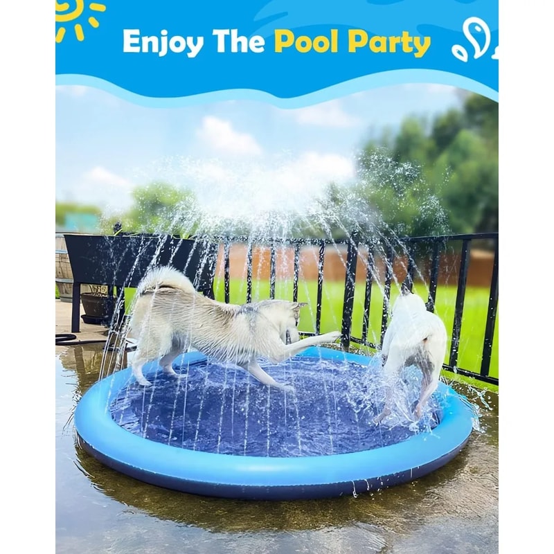 Paw Chill Dog Splash Pad For Large Dogs Non Slip Dog Sprinkler Pool 5