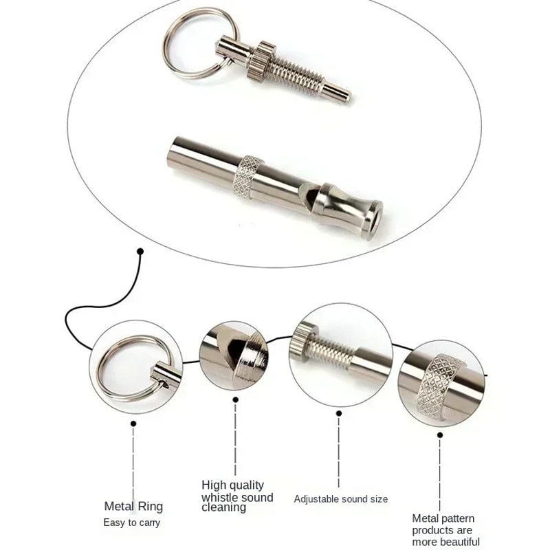 Adjustable Stainless Steel Dog Training Whistle For Bark Control Recall 3