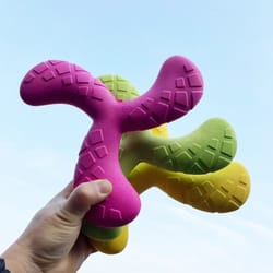 floating dog toy squeaky dog boomerang toy for water fetch and training