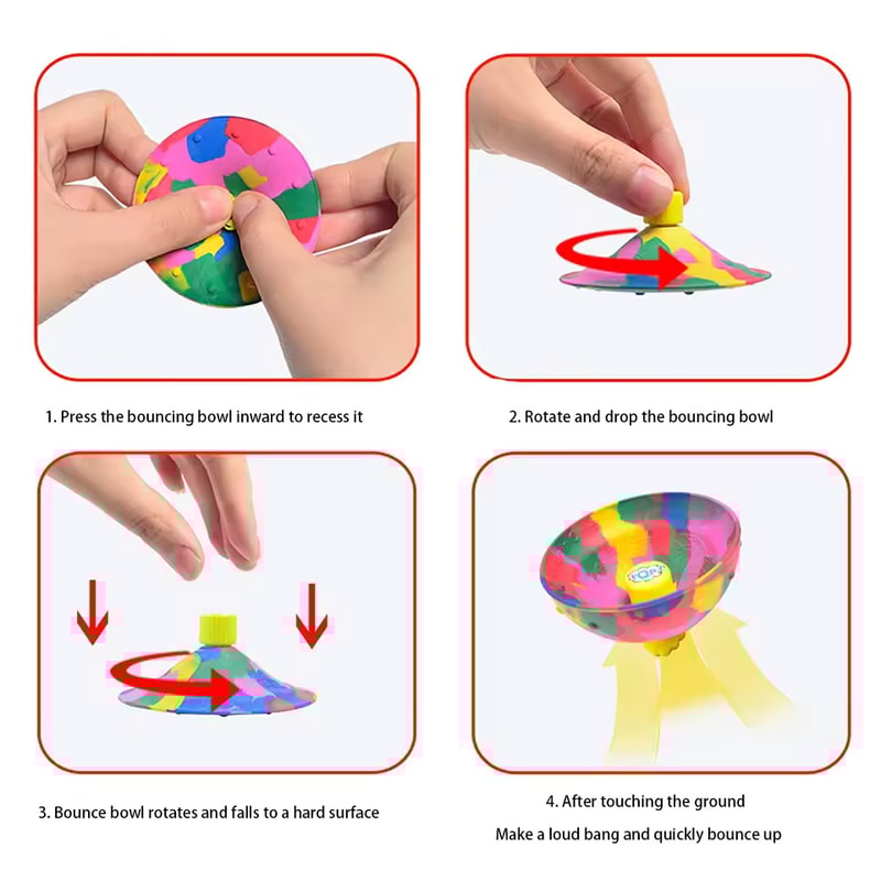 Camouflage Bounce Spin Toy For Kids Outdoor Play 1