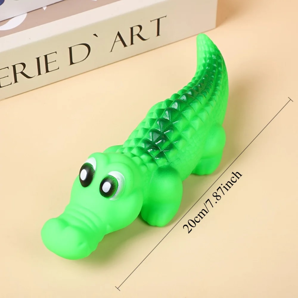 Crocodile Squeaky Dog Toy Durable Latex Chew Toy For Interactive Play 1