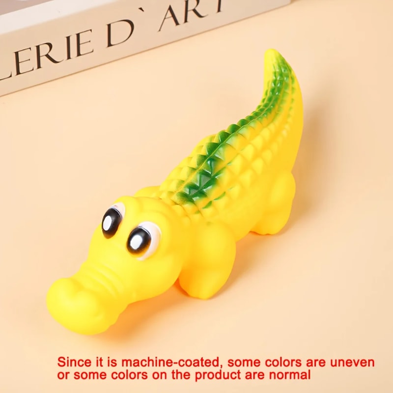 Crocodile Squeaky Dog Toy Durable Latex Chew Toy For Interactive Play 2