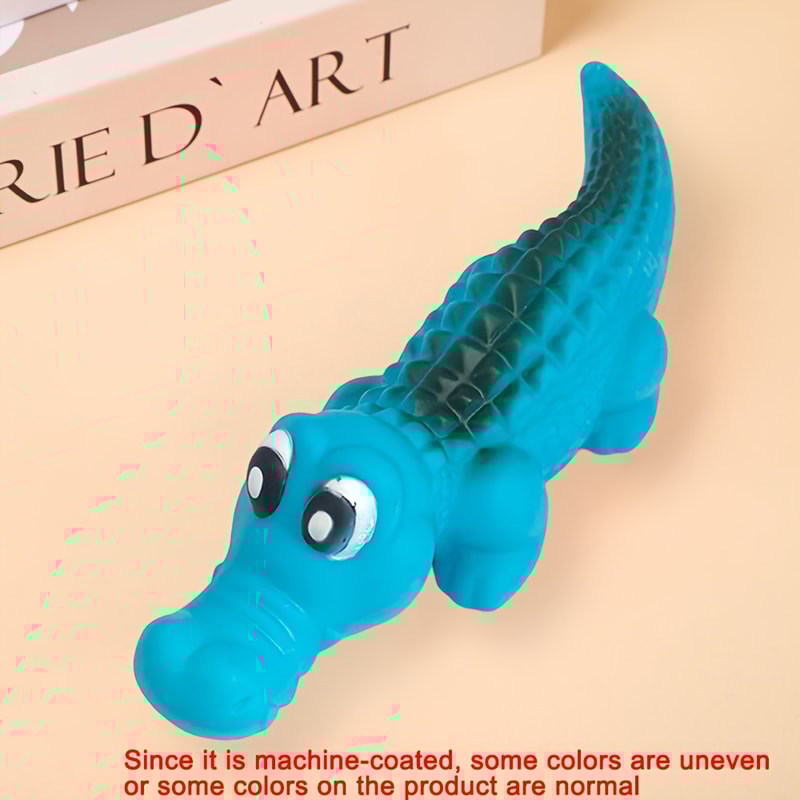 Crocodile Squeaky Dog Toy Durable Latex Chew Toy For Interactive Play 6