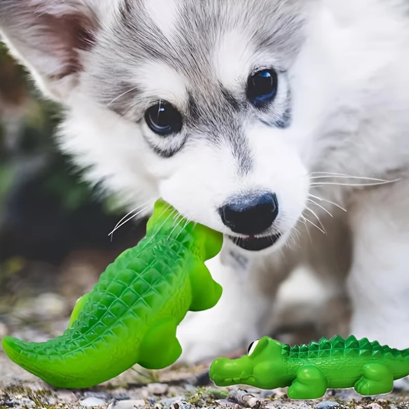 Crocodile Squeaky Dog Toy Durable Latex Chew Toy For Interactive Play 5