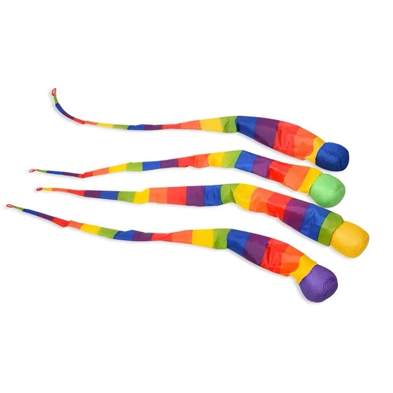 Rainbow Tail Throw and Catch Ball for Kids Outdoor Hand Eye Coordination Play