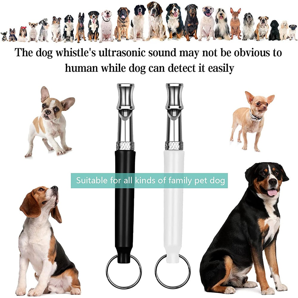 Stainless Steel Silent Dog Whistle For Training Recall And Bark Control 2