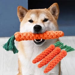 carrot dog rope toy for puppies and small dogs