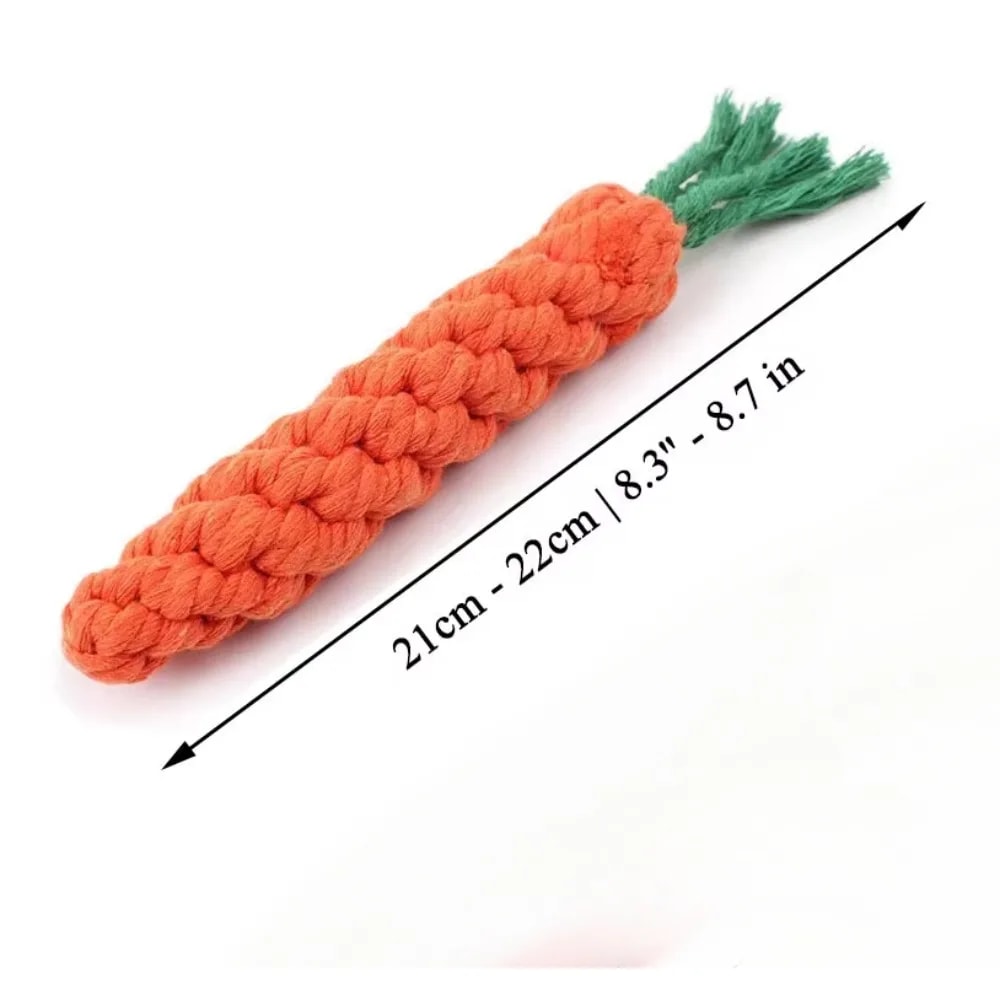 Carrot Dog Rope Toy for Puppies and Small Dogs