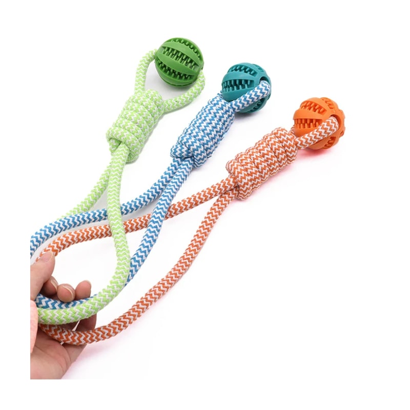 Dental Treat Ball Rope Toy For Dogs Interactive Chew And Teeth Cleaning 3