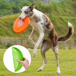 floating dog flying disc bite resistant soft frisbee toy for fetch and training