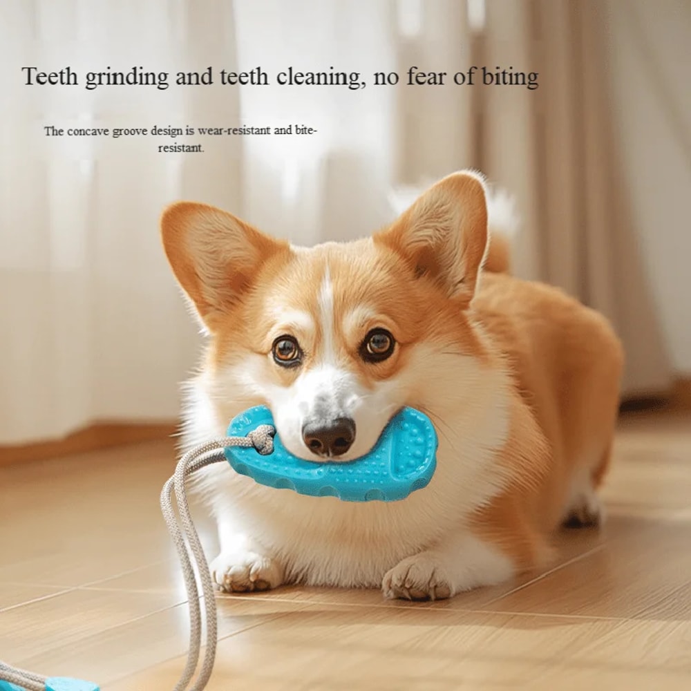Interactive Suction Cup Dog Chew Toy for Teeth Cleaning and Boredom Relief
