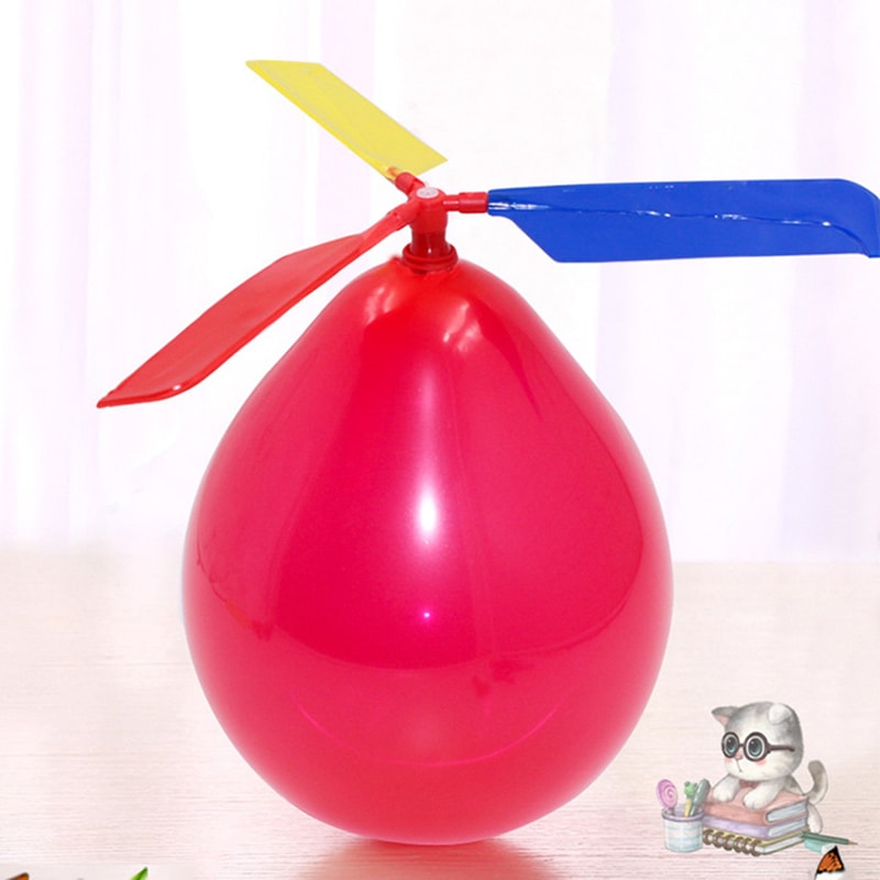 Balloon Powered Helicopter Toy Set For Kids Outdoor Flying Party Favor Play 5