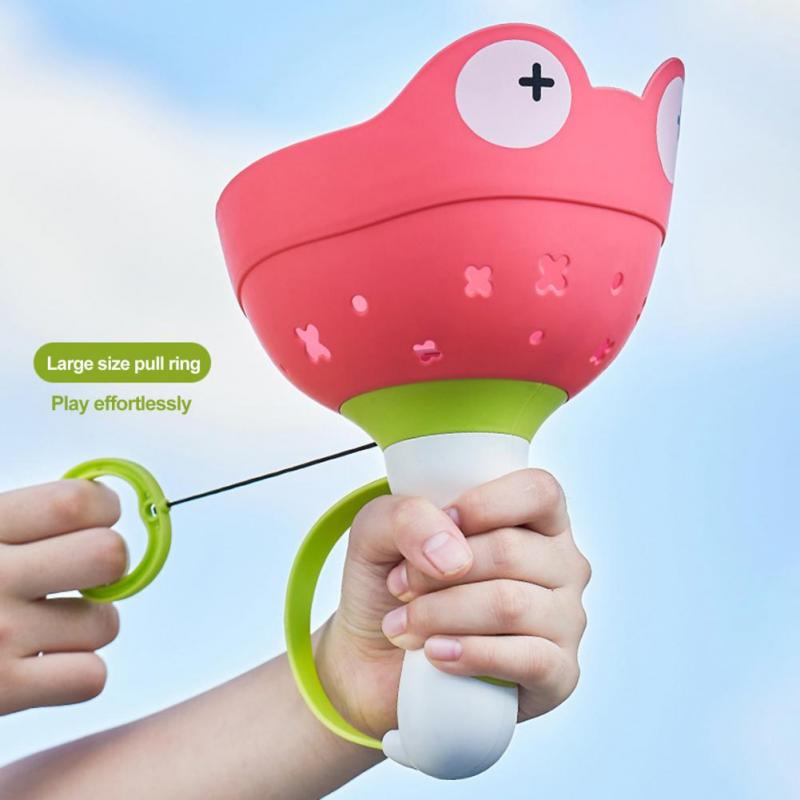 Frog Flying Disc Launcher Toy For Kids Outdoor Pull String Catch Game 2