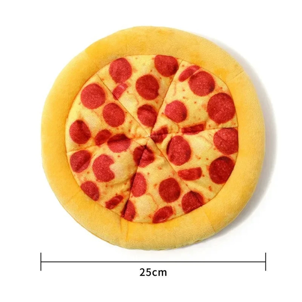 Pizza Dog Toy Plush Squeaky Chew Toy for Puppies and Small Dogs