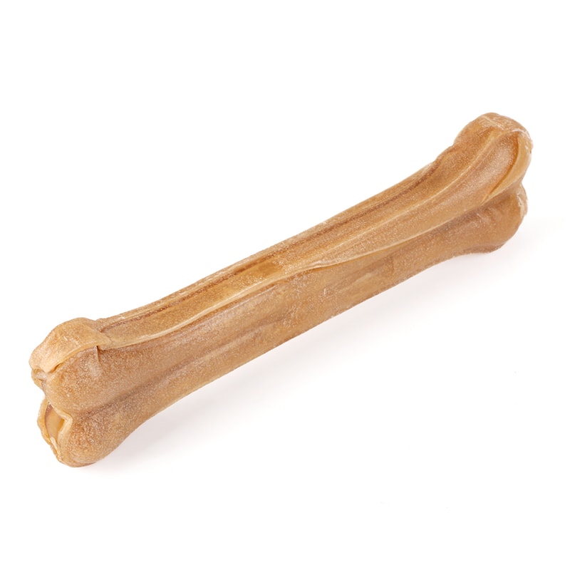 Leather Dog Chew Toy Bone for Teething and Dental Cleaning