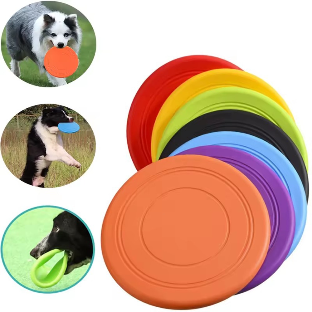 Soft Silicone Dog Flying Disc Toy For Fetch Training And Interactive Play 0