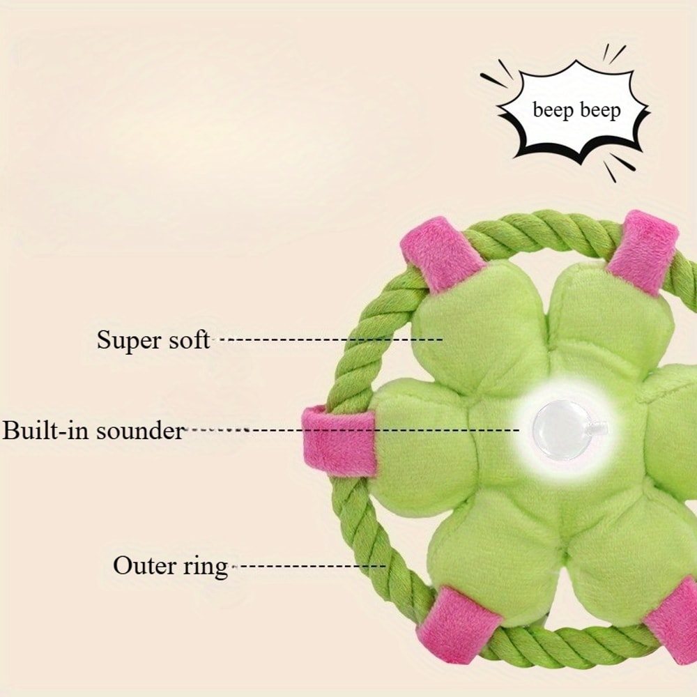 Durable Rope Dog Chew Toy With Squeaker Interactive Tug Toy For Puppies 2