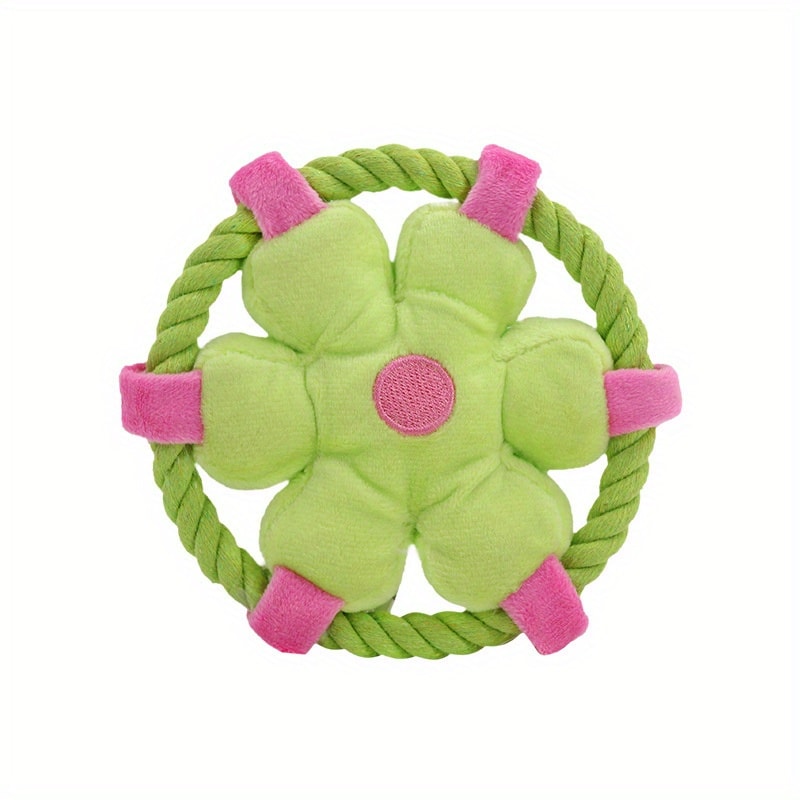 Durable Rope Dog Chew Toy With Squeaker Interactive Tug Toy For Puppies 8