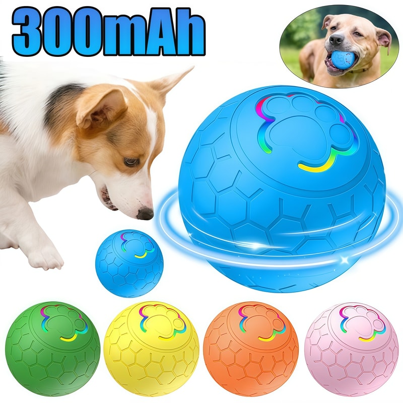 Smart Interactive Dog Ball USB Rechargeable Automatic Rolling Toy 0