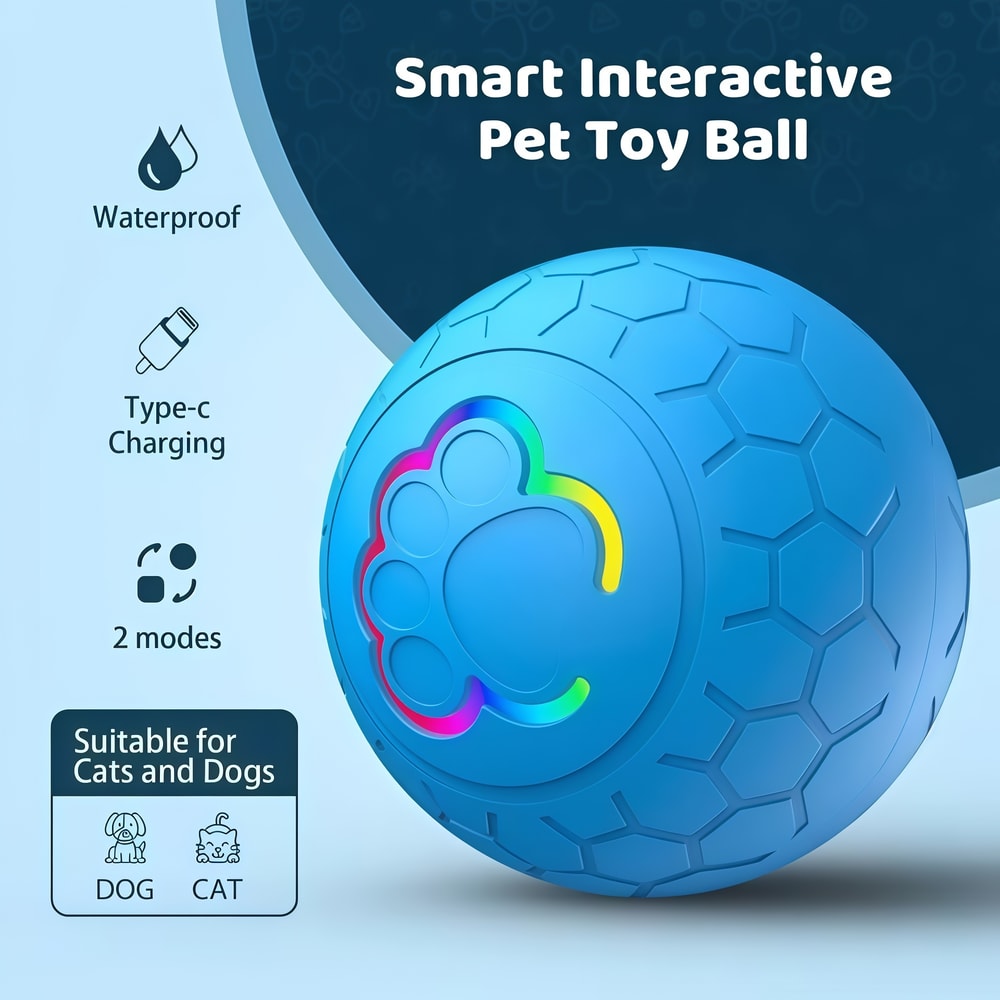 Smart Interactive Dog Ball USB Rechargeable Automatic Rolling Toy 1