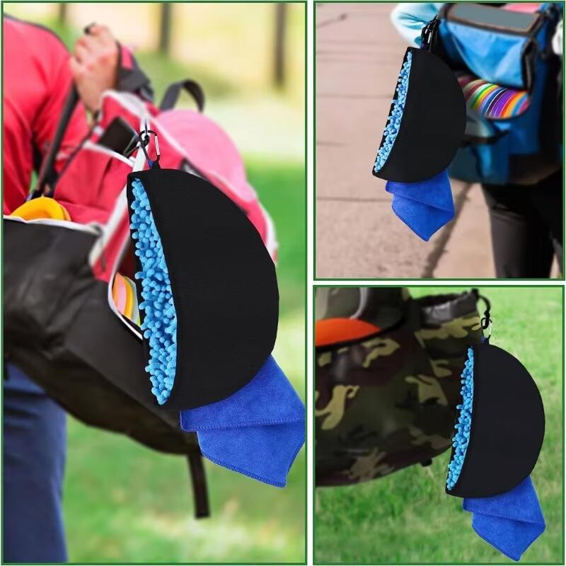 Waterproof Disc Golf Cleaning Tool Pouch With Hook And Microfiber Towel 4