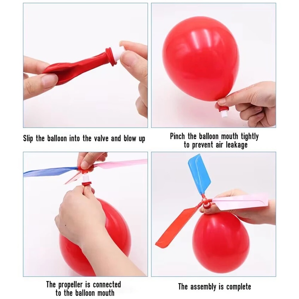 Balloon Helicopter Toy Set for Kids Outdoor Launcher Parent Child Flying Game