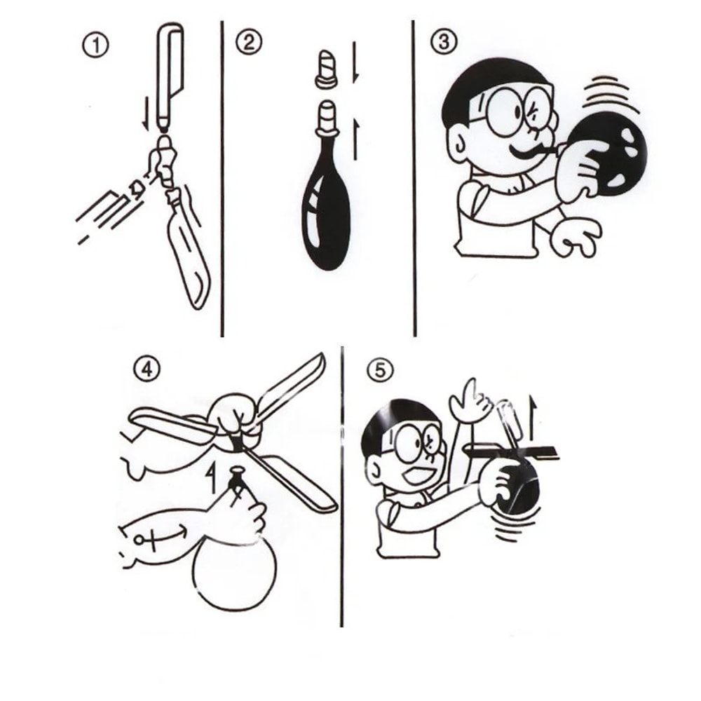 Balloon Helicopter Toy Set for Kids Outdoor Launcher Parent Child Flying Game