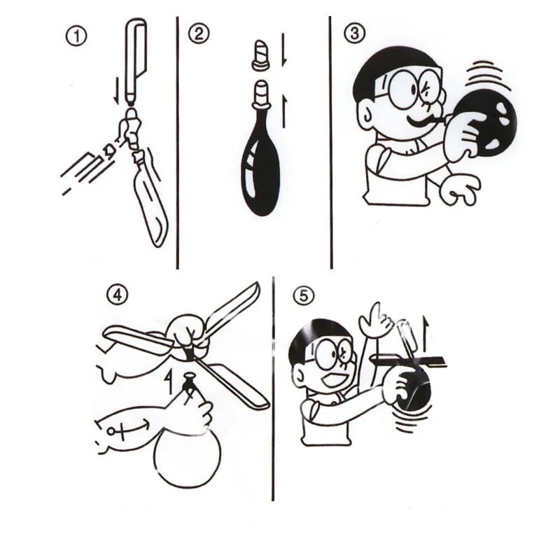 Balloon Helicopter Toy Set for Kids Outdoor Launcher Parent Child Flying Game