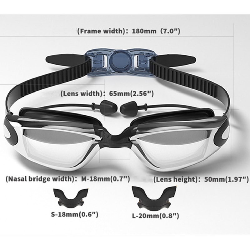 Clear Seal Anti Fog Swim Goggles For Adults With Earplugs UV Protection Leakproof Comfort Fit 2