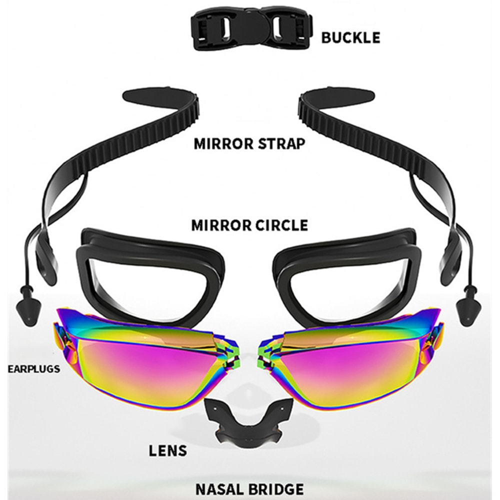 Clear Seal Anti Fog Swim Goggles For Adults With Earplugs UV Protection Leakproof Comfort Fit 5