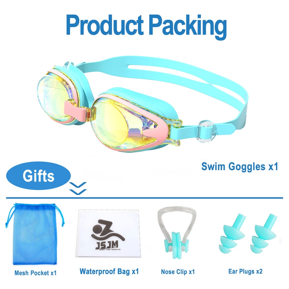 Kids Swimming Goggles Anti Fog UV Protection Silicone Swim Glasses For Boys Girls 4