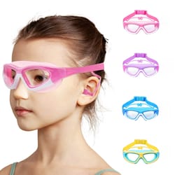kids swim goggles with ear plugs anti fog leak proof wide view for boys and girls