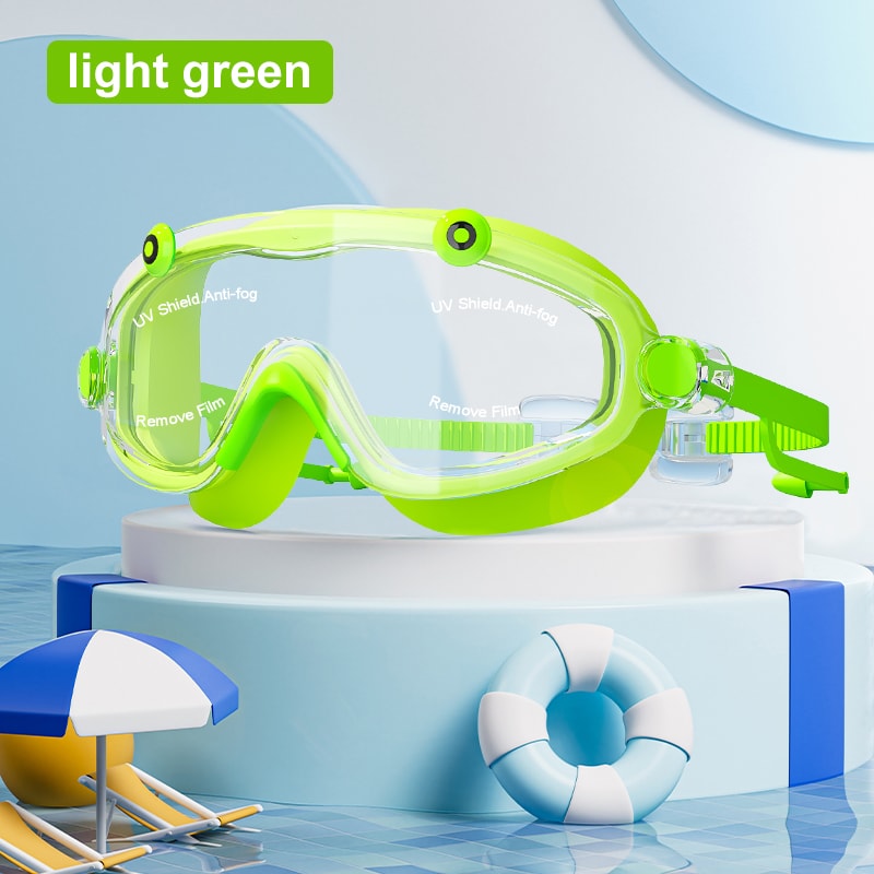 Kids Swim Goggles with Earplugs, Anti Fog Leak Proof Wide View
