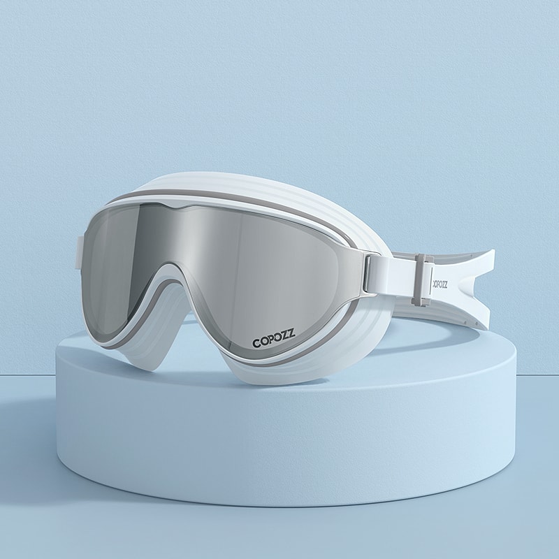 Large Frame Anti Fog Swimming Goggles For Adults Mirrored Wide Vision Swim Glasses 1