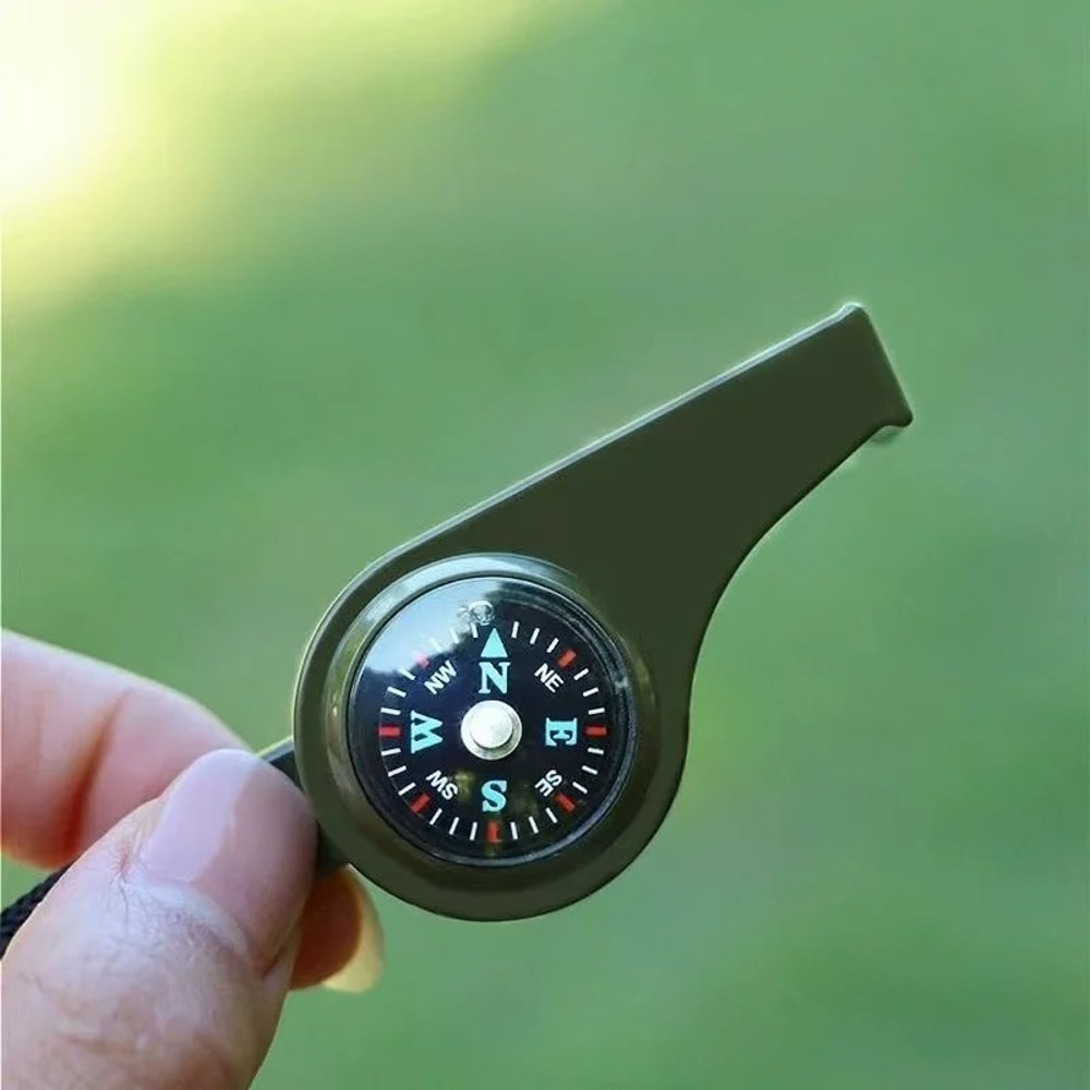 Survival Whistle With Compass And Thermometer For Camping Hiking Emergency Kits 1