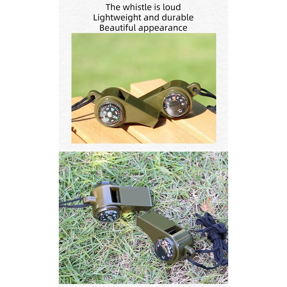 Survival Whistle With Compass And Thermometer For Camping Hiking Emergency Kits 3