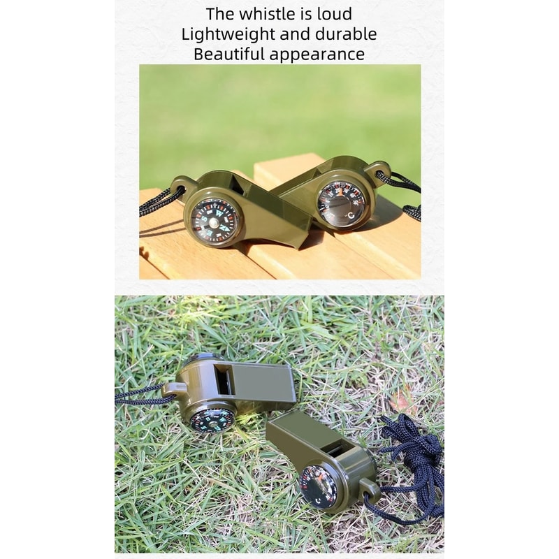 Survival Whistle With Compass And Thermometer For Camping Hiking Emergency Kits 3
