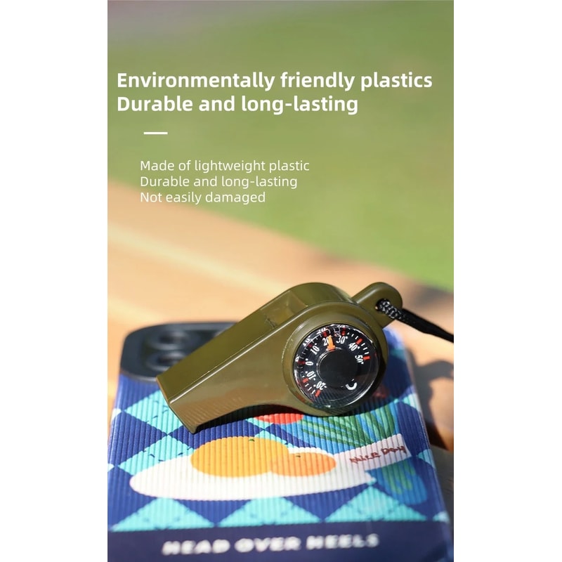 Survival Whistle With Compass And Thermometer For Camping Hiking Emergency Kits 4