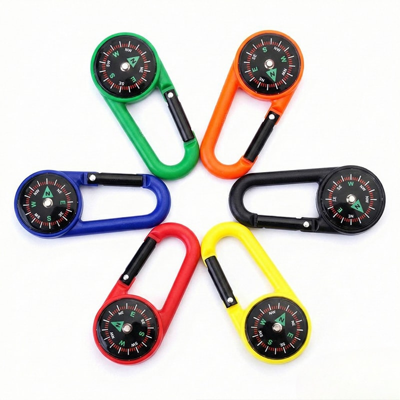 Mini Compass Carabiner Keychain For Hiking Camping And Backpack Travel 1