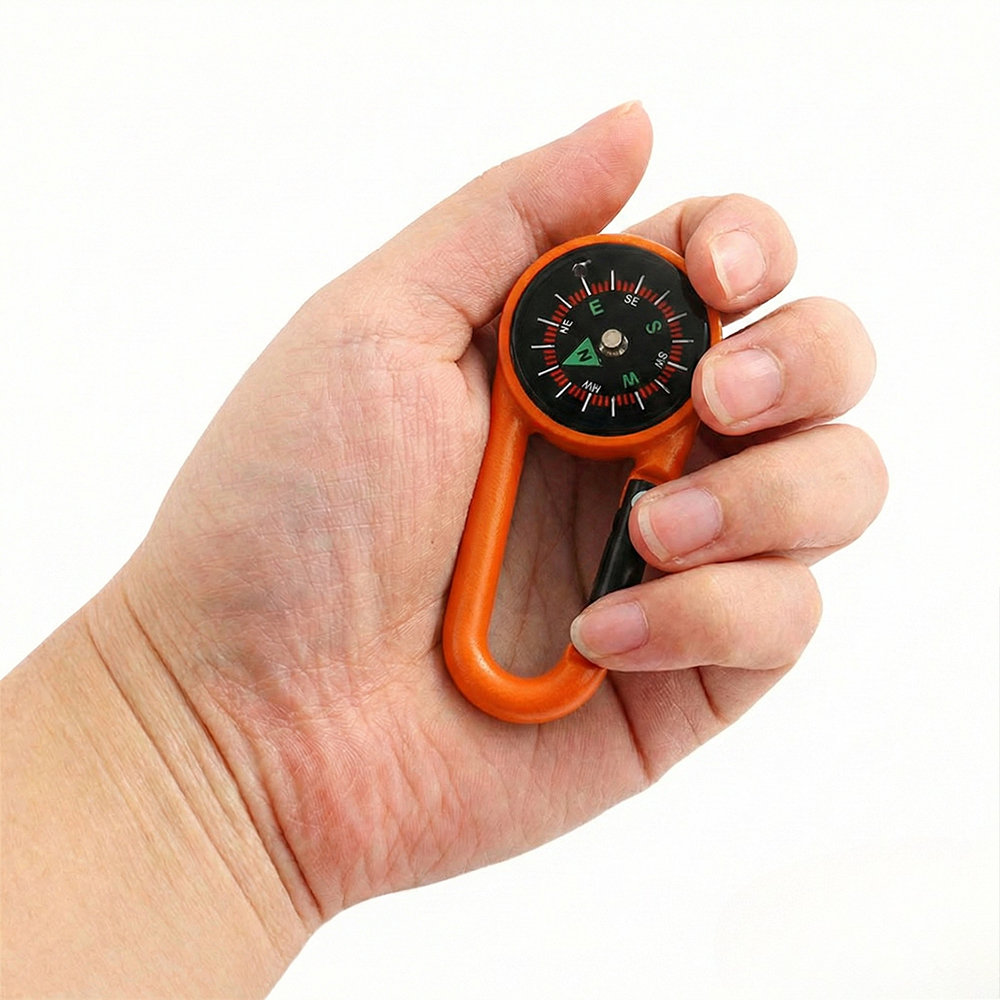 Mini Compass Carabiner Keychain For Hiking Camping And Backpack Travel 3