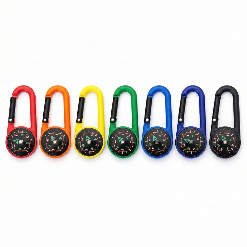 Mini Compass Carabiner Keychain For Hiking Camping And Backpack Travel 5