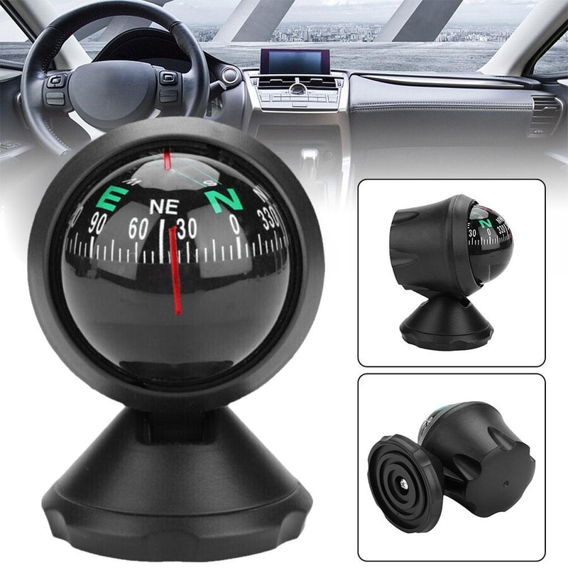 Rotating Waterproof Car Dashboard Compass with Suction Mount